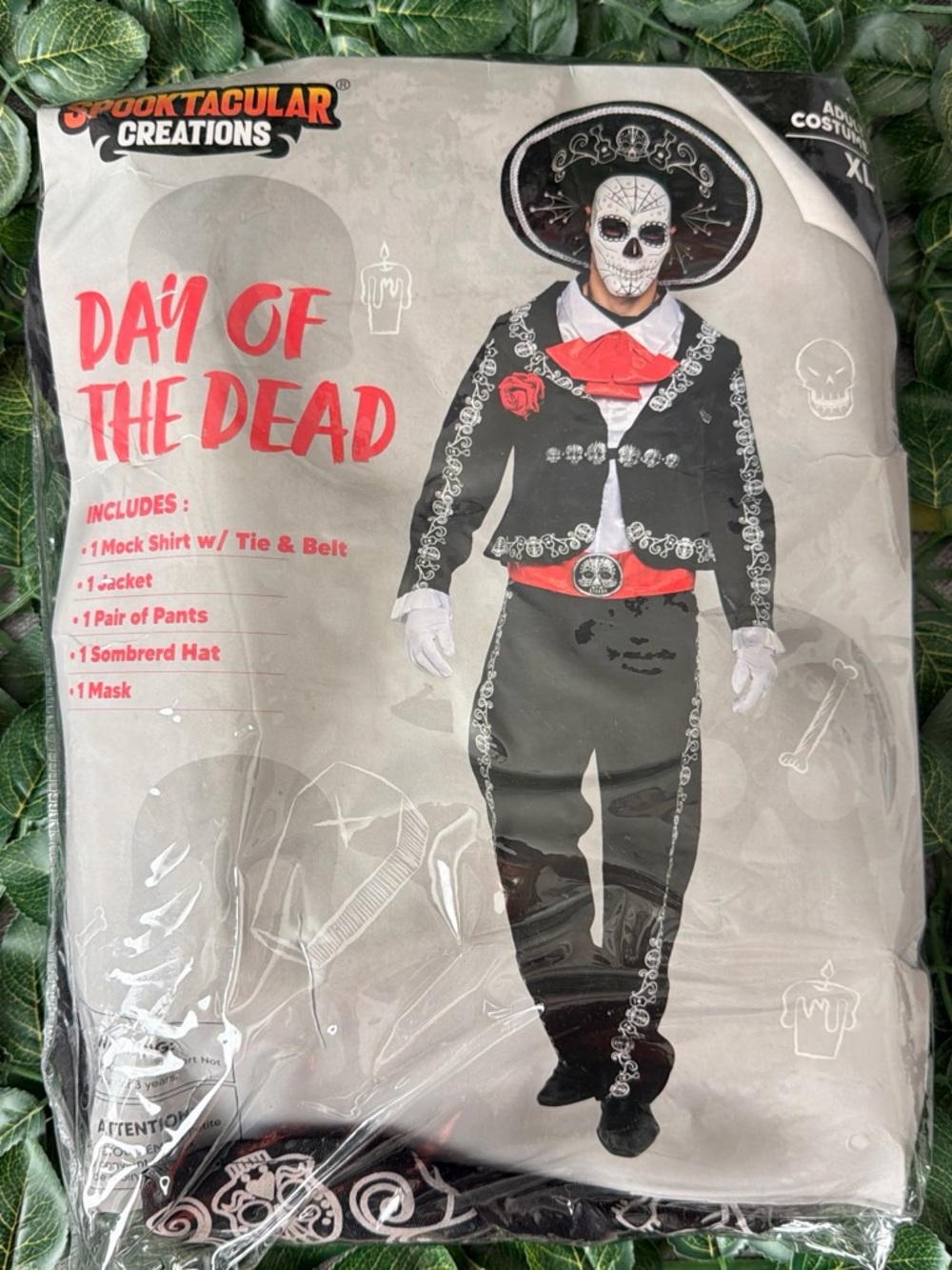 DC Comics Day of the Dead Costume in Black, Red & White